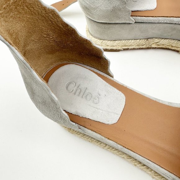 CHLOE grey lauren platform espadrille sandal - Picture 7 of 9